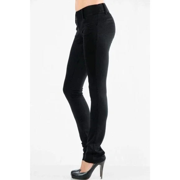 $264 ALICE + OLIVIA Stacey Bendet Size 8 Andrew Skinny Ponte Trouser Pant Black